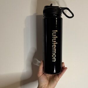 Lululemon Black Water Bottle- 24 oz straw lid. Back to life sport bottle